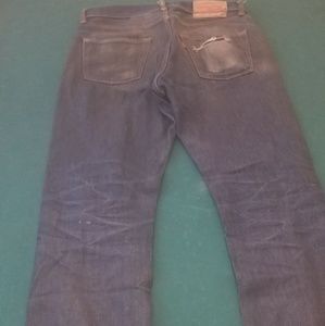 Levi 501 button fly raw denim